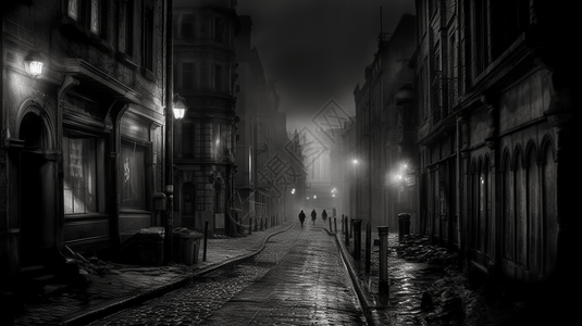 黑暗的城市街道图片