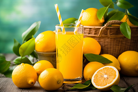 夏季凉爽多汁的柑橘汁图片