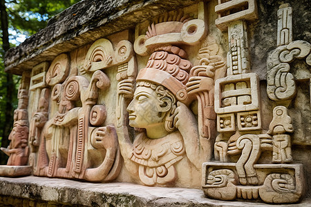 玛雅文明考古雕刻图片