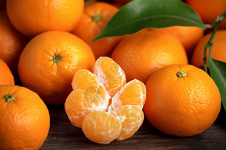 新鲜采摘的橘子图片