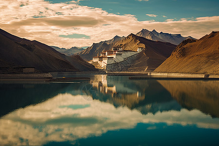 湖泊和山脉美丽景色图片