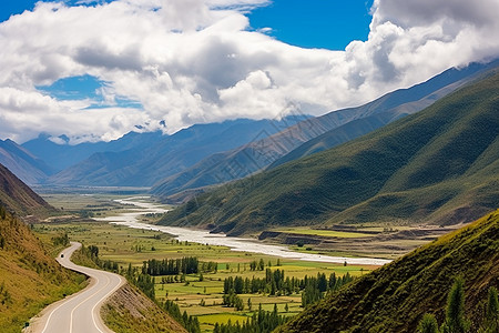 唯美的公路风景图片