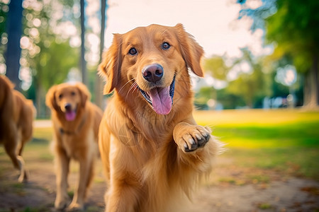 家养的金毛猎犬图片