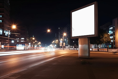 户外街头夜景的文字招牌背景图片