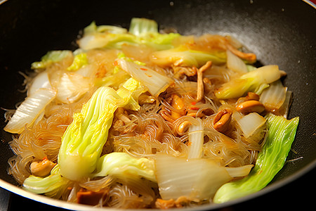 酸菜炖粉条白菜猪肉炖粉条背景