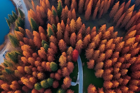 道路两旁的树木图片