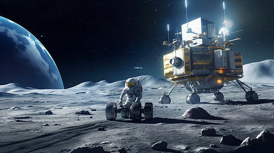 月球上进行机器人任务图片