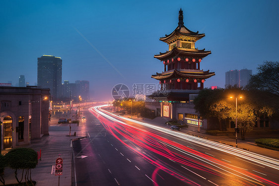 历史城市的夜景图片