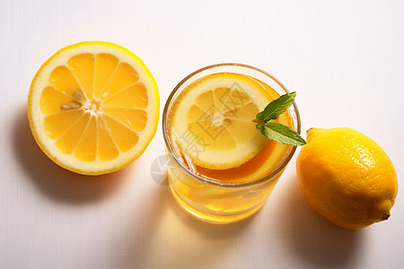 健康的冰饮-柠檬茶图片