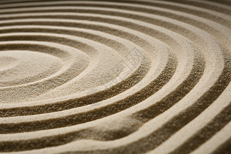 同心圆冥想宁静和健康的沙子背景图案和纹理在日本花园，8k图片