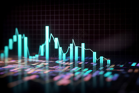 股市投资走势概念图背景图片