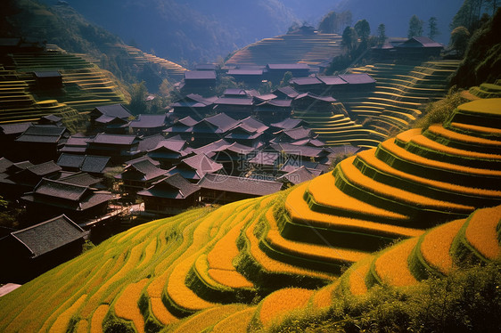 龙脊梯田自然景观图片