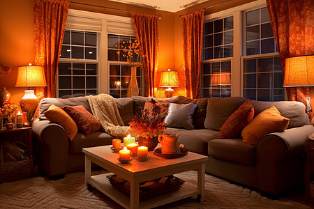 温馨舒适的客厅背景图片