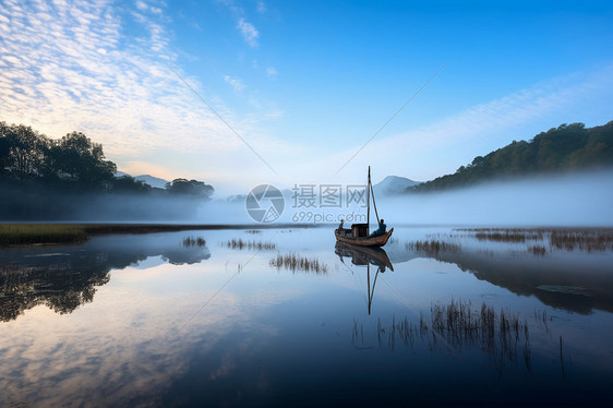 秋天的湿地景色图片