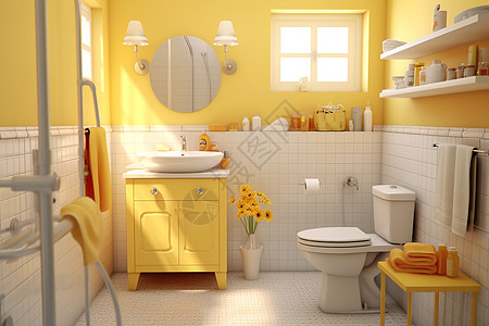 色彩鲜明的浴室装修图片