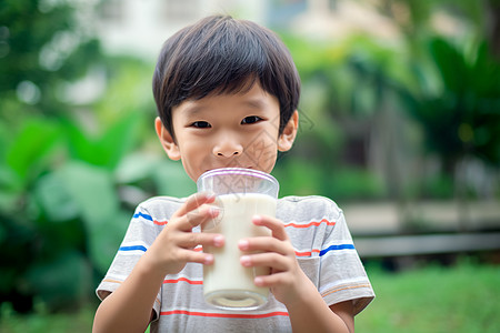 可爱的小男孩喝牛奶图片
