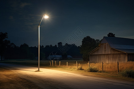 乡村环境中的太阳能路灯图片