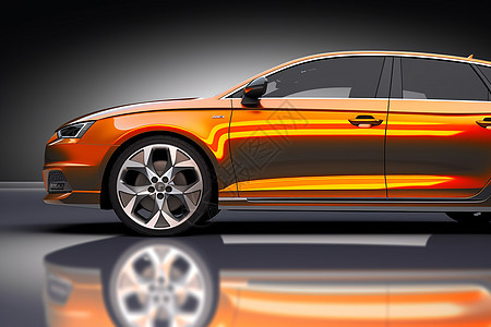 橙色汽车展示背景图片