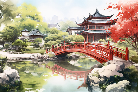 中式花园建筑图片