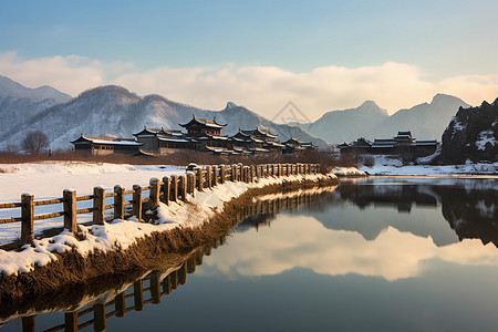 乡村冬季风景图片