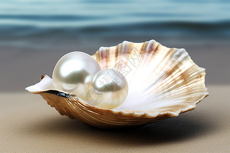 天然贝壳珍珠图片