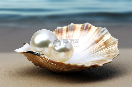 天然贝壳珍珠图片
