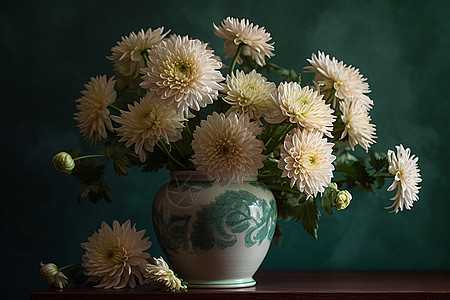 菊花花瓶室内装饰菊花设计图片