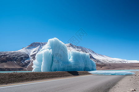 冰川沙漠寒冷地区的冰山设计图片