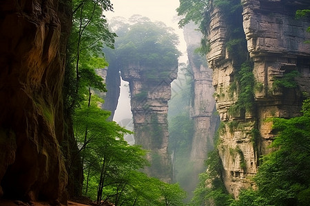 空气清新的大山景色背景图片