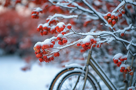 白雪覆盖的公园美景图片