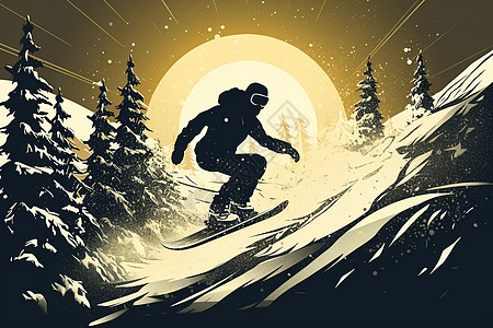 正在雪地上滑雪的人图片