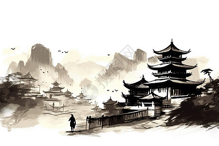 中国传统建筑风景图片