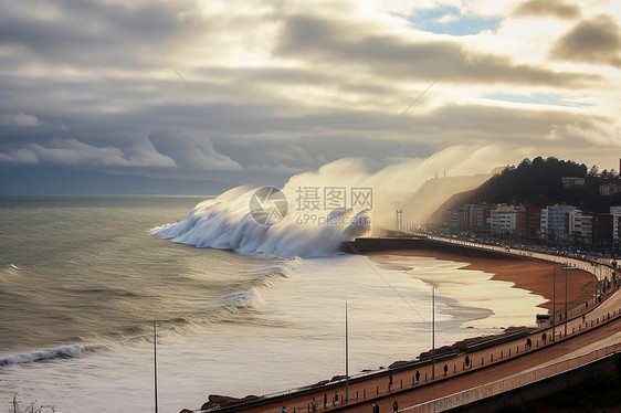 小镇上的海景图片