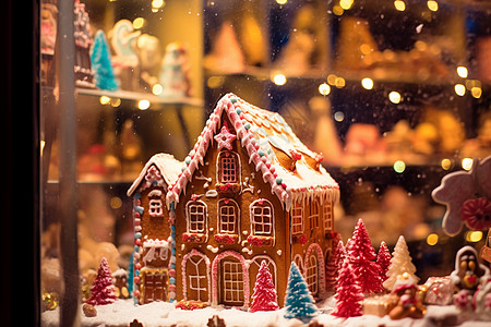 甜品屋手工制作的圣诞节房屋甜品背景