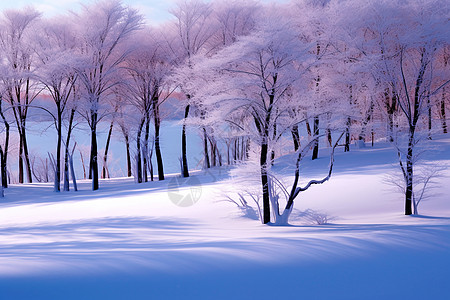 冬季雪地的美景图片