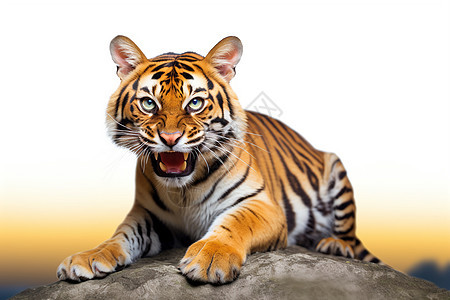 丛林咆哮的老虎图片