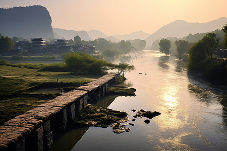 户外河流风景图片