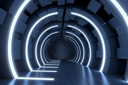 科幻隧道3D概念图图片