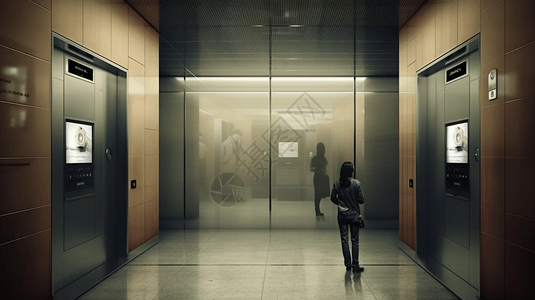 电梯间走廊的插图图片