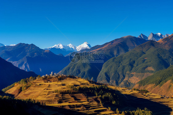 山脉峡谷自然风光图片