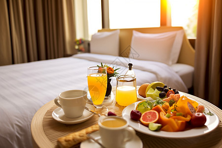 度假酒店的早餐背景图片