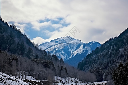 雪山的风景背景图片
