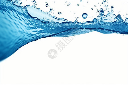 蓝色水飞溅的特写背景图片