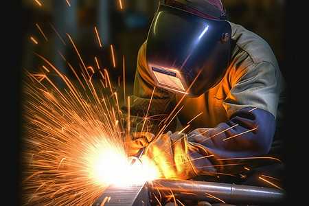 工人焊接钢件背景图片