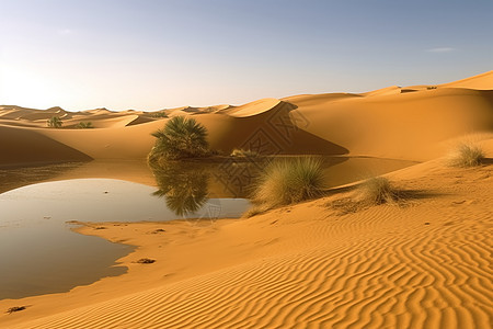 水边的沙漠图片