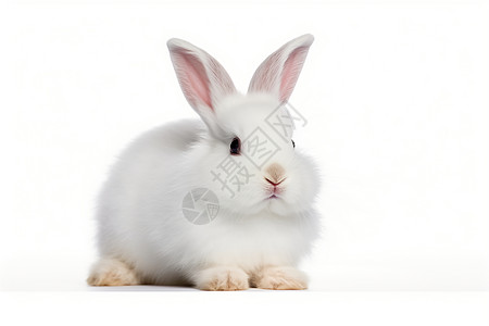 毛绒的白兔毛绒兔子高清图片