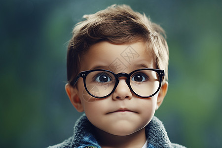戴眼镜的可爱小孩图片