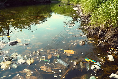 河水被污染了图片