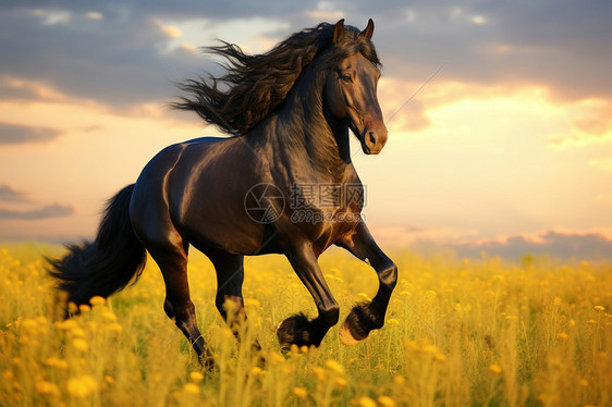 马在草原上图片