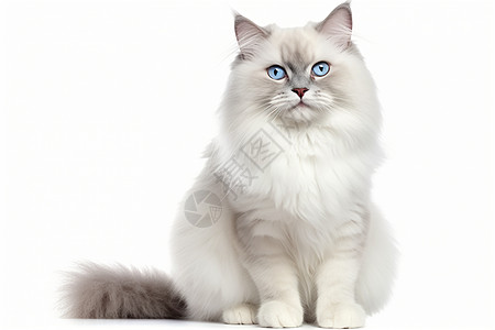 大眼睛的长毛猫背景图片
